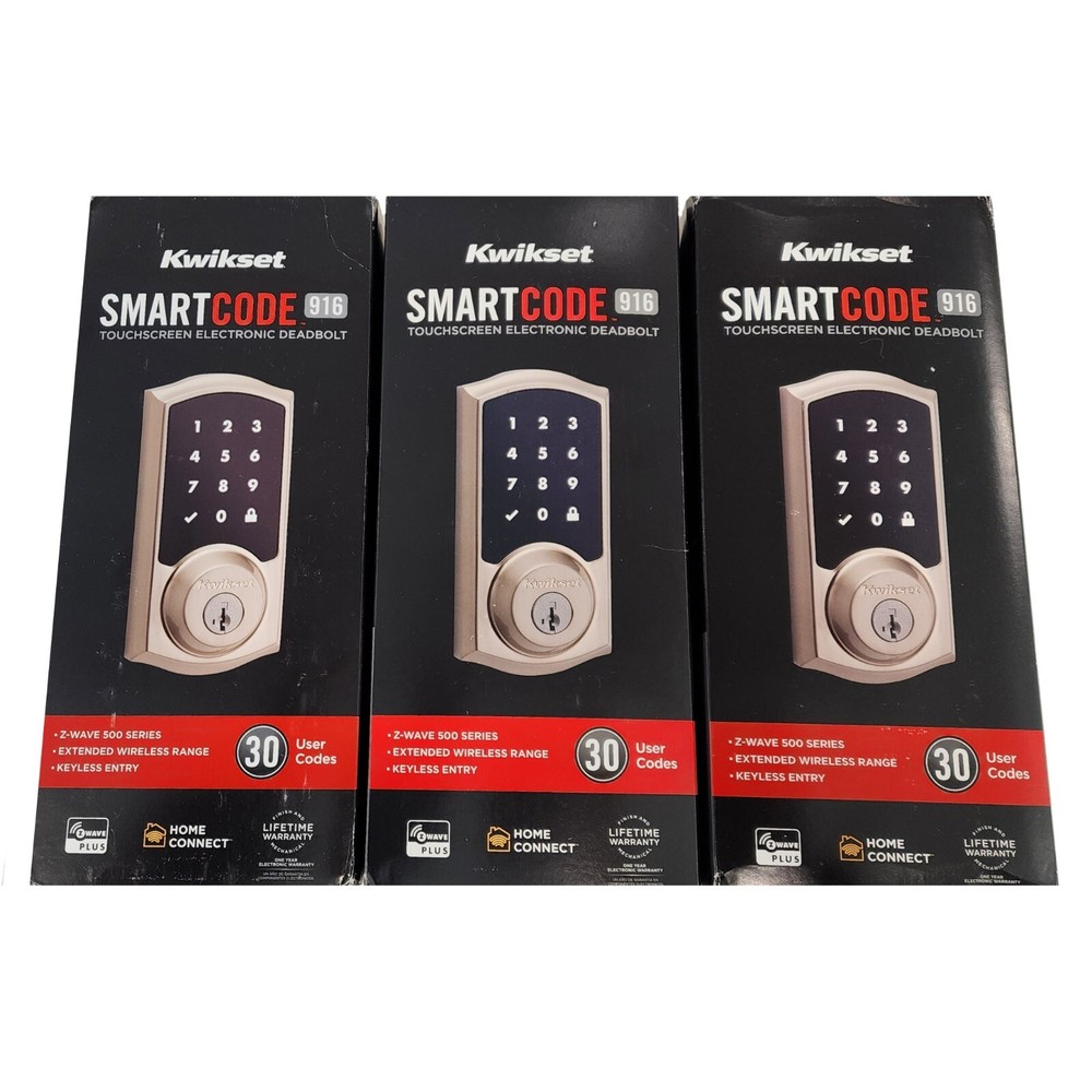 *3-Sets* Kwikset SmartCode 916 TouchScreen Electronic Deadbolt Keyway 99160-020