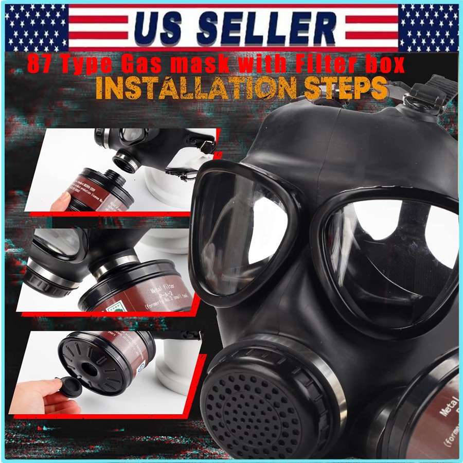 Gas Masks Survival Nuclear and Chemical, Respirator Mask with Filters