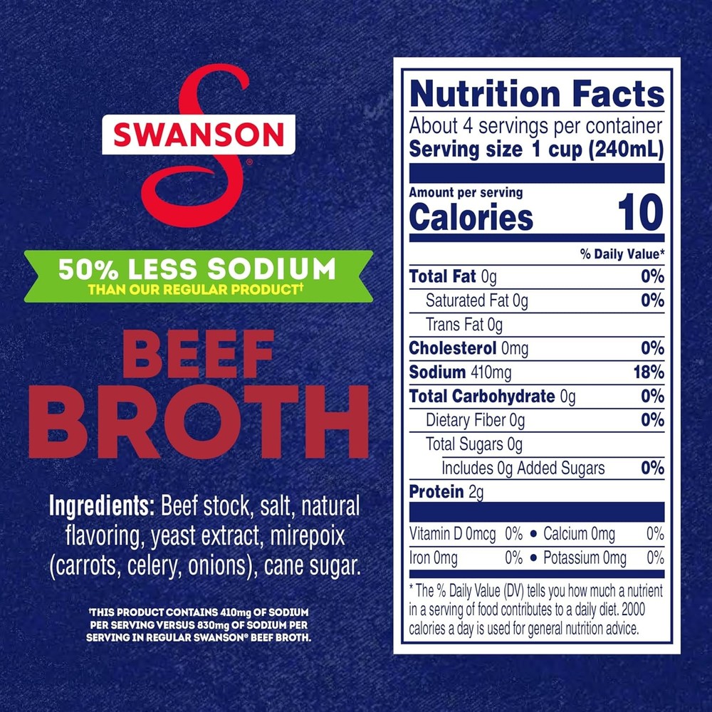 Low Sodium Beef Broth 32oz Cooking Base