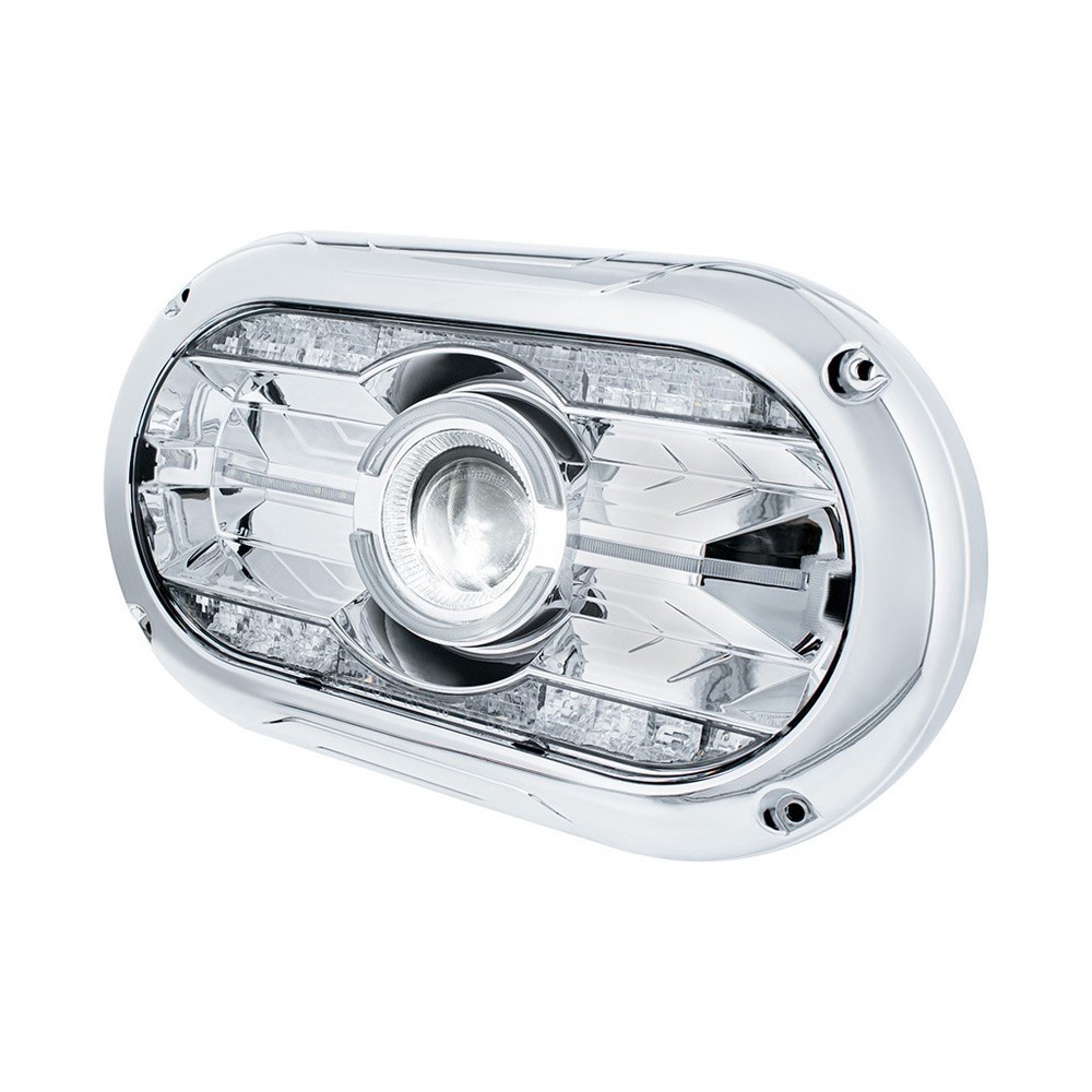Full LED Projector Headlight for Dual 5-3/4 Inch Headlight Housing - Chrome