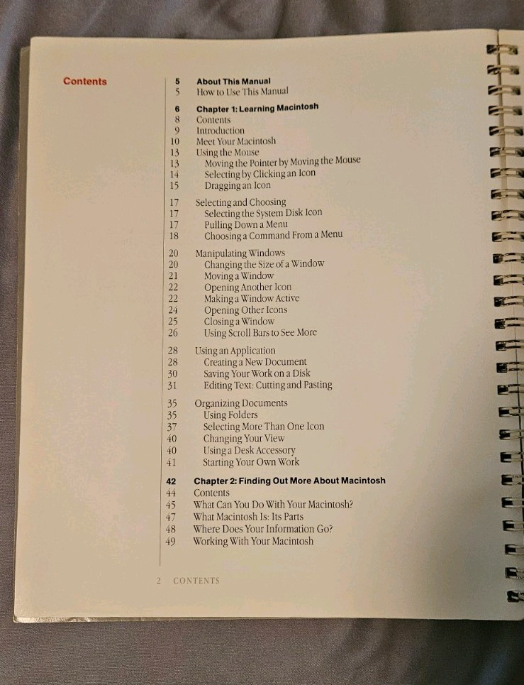 1984 Apple Macintosh Computer Manual/Booklet