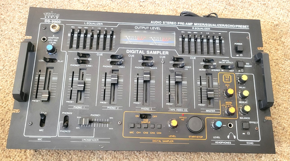 Texas Audio DS-9900 Audio Stereo Pre-Amp EQ Sound Effect Echo Unit Untested