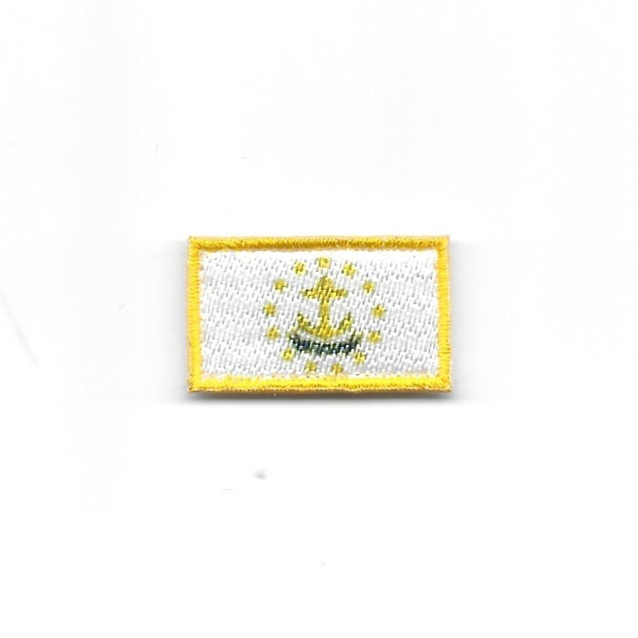 Rhode Island Flag Patch Set Mini Embroidered Iron-On Emblem (3-Pack)