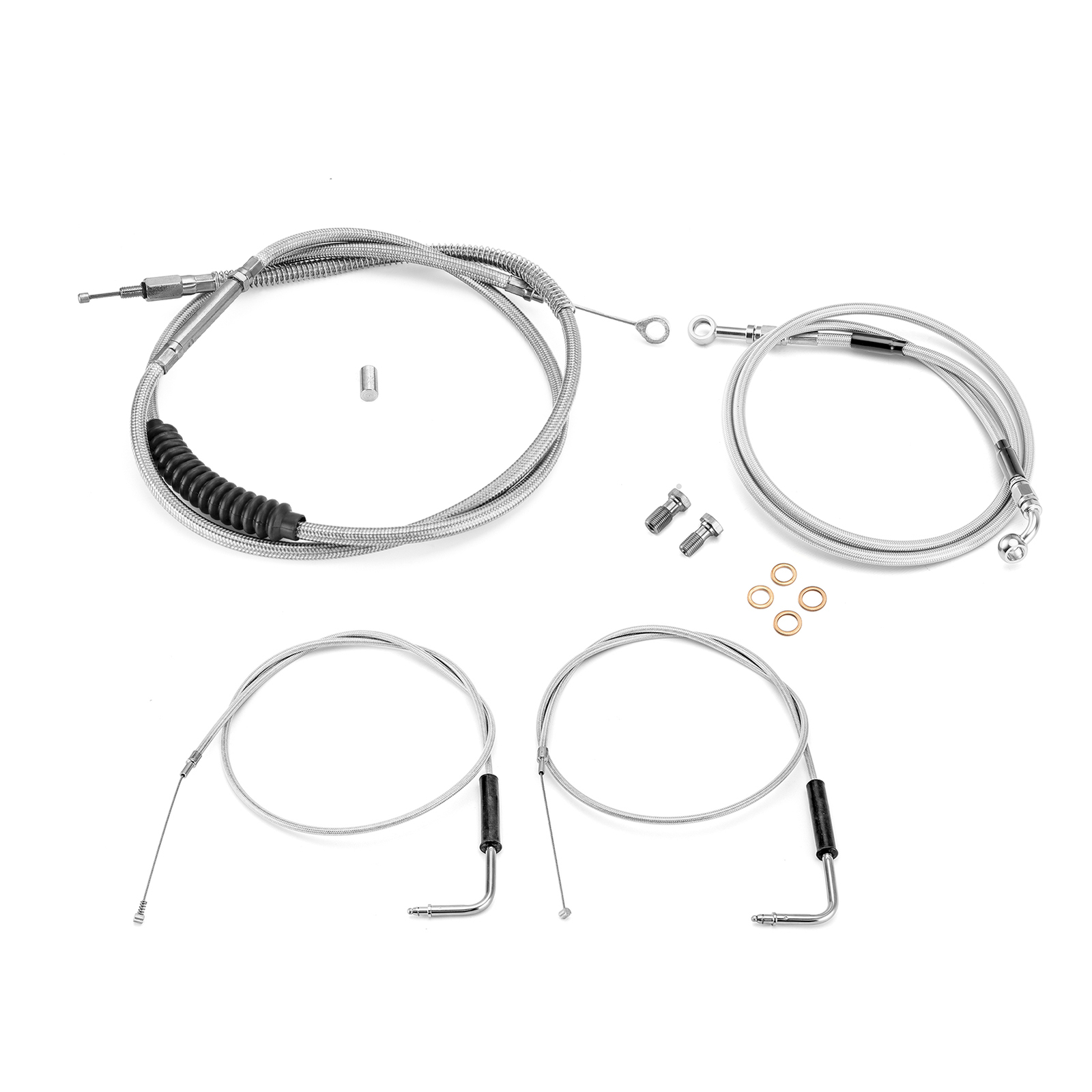 16"-18" Handlebar Brake Line Clutch Throttle Cable For Harley Dyna FXDWG Non-ABS