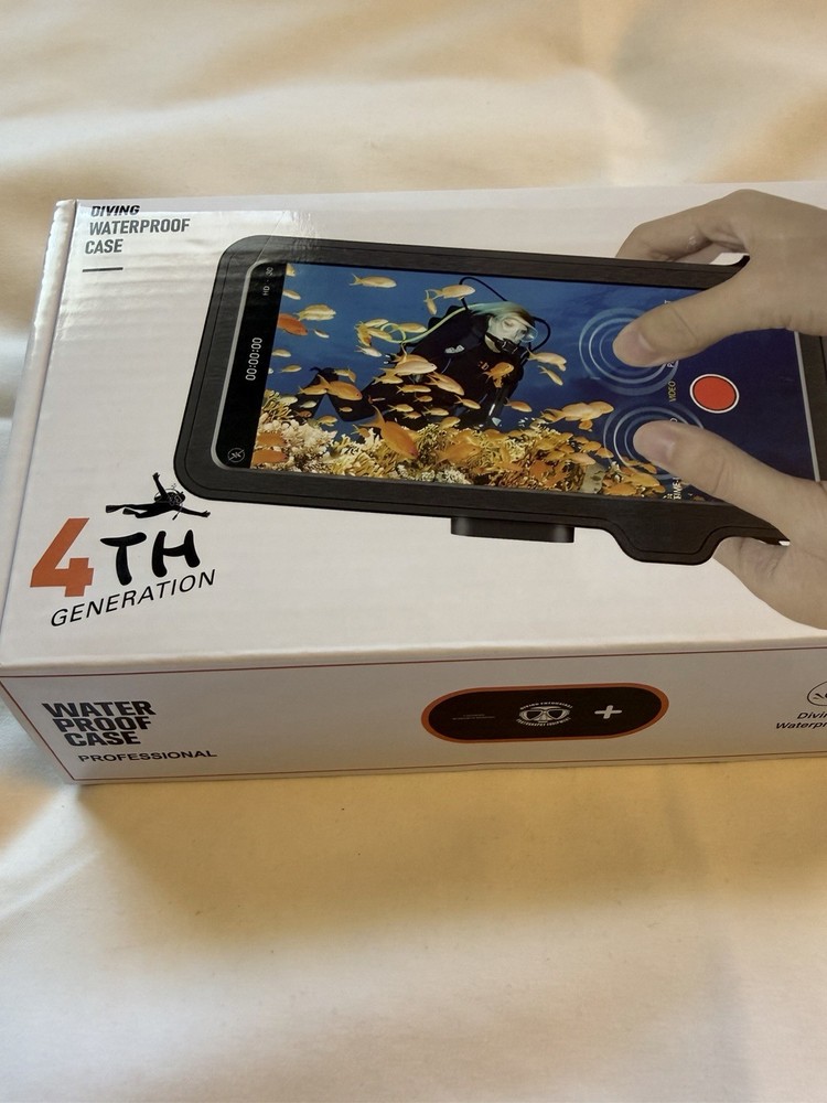 4th Gen Waterproof Camera Case, 10m Depth, Black, Touch Screen Use