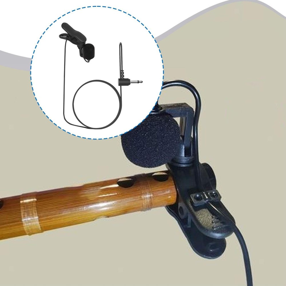 Wired Microphone for Wind Instruments Flexible , Black for Live Performances