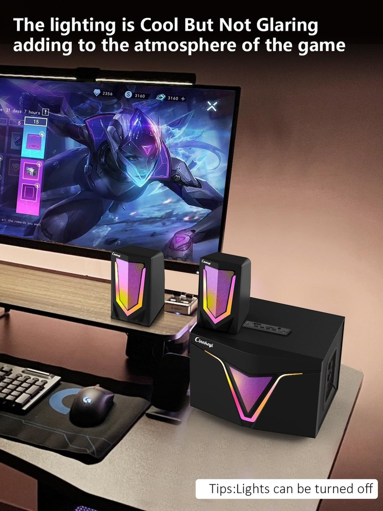 2.1 USB-Powered Computer Speaker with Subwoofer,Computer Speakers with 9 subw