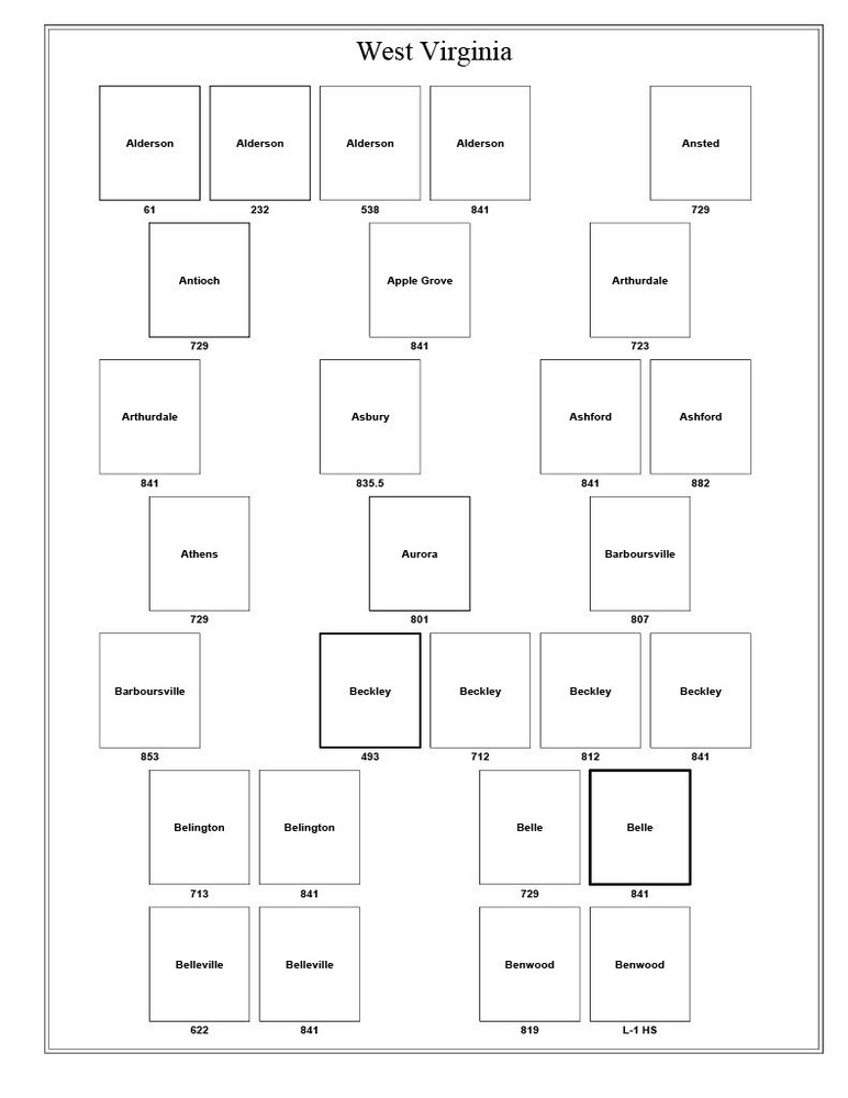 West Virginia Precancel Town & Type 17 Pages in Sheet Protectors