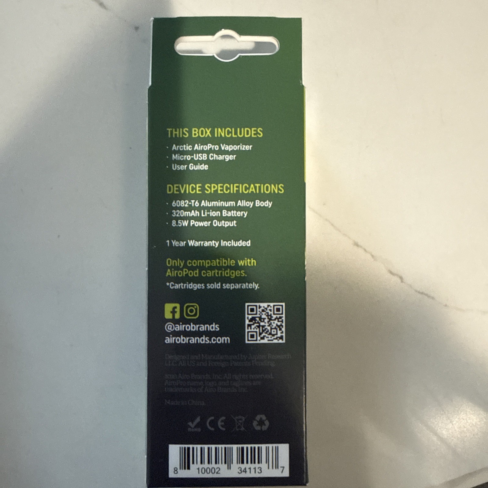 Airo Pro Sport Battery In The Color Of Arctic White Brand New Never Used