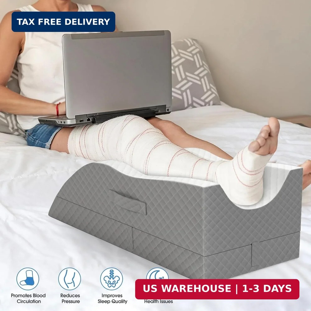 TranquilRelax Elevation Pillows for Leg After Surgery, Memory Foam Adjustable Le