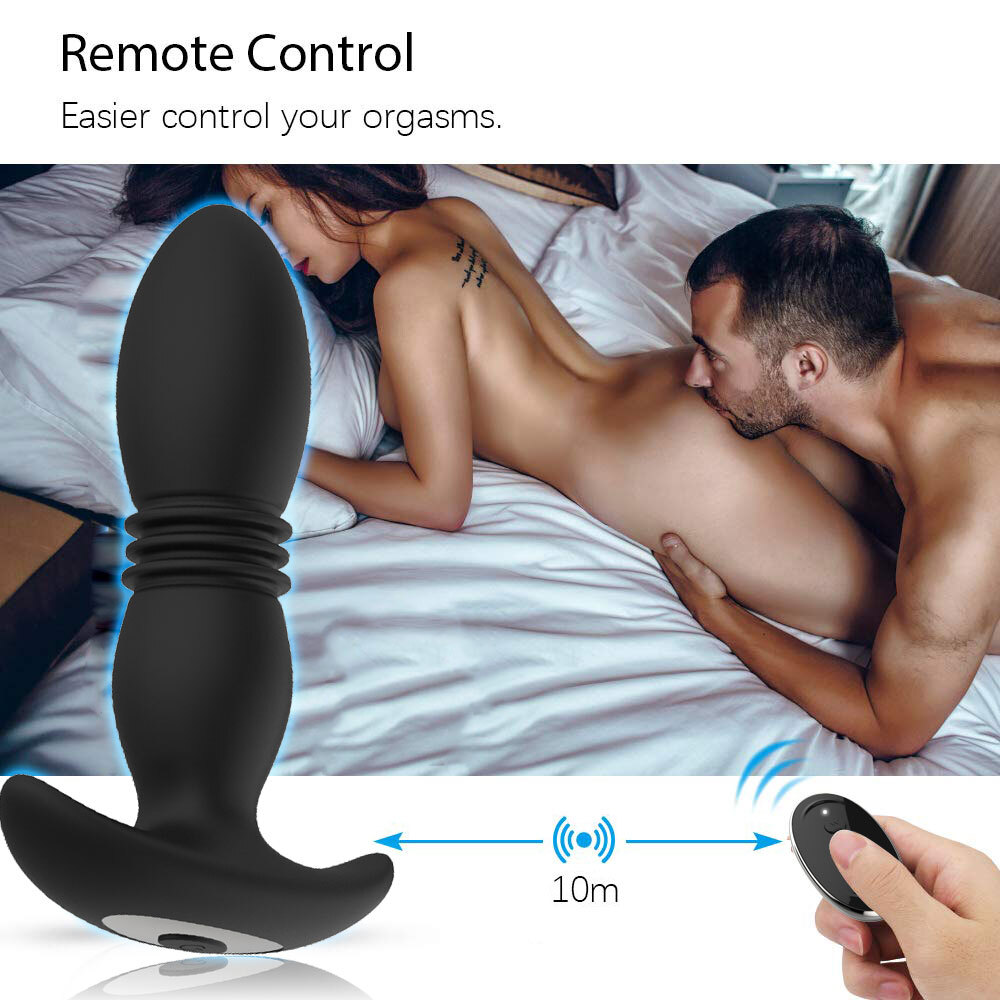 Thrusting Anal Butt Plug Dildo Vibrator Prostate Massager Sex Toys for Women Men