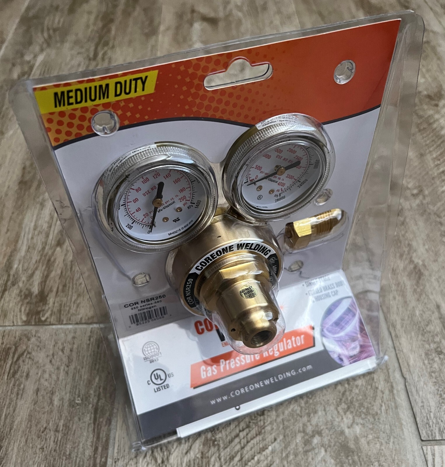 COREONE WELDING NITROGEN GAS PRESSURE REGULATOR MEDIUM DUTY NEW-COR NSR250