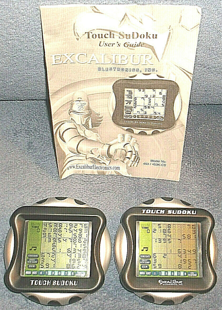2 - EXCALIBUR TOUCH SUOKU HANDHELD ELECTRONIC GAME MODEL 453K-CS W/ MANUAL NICE