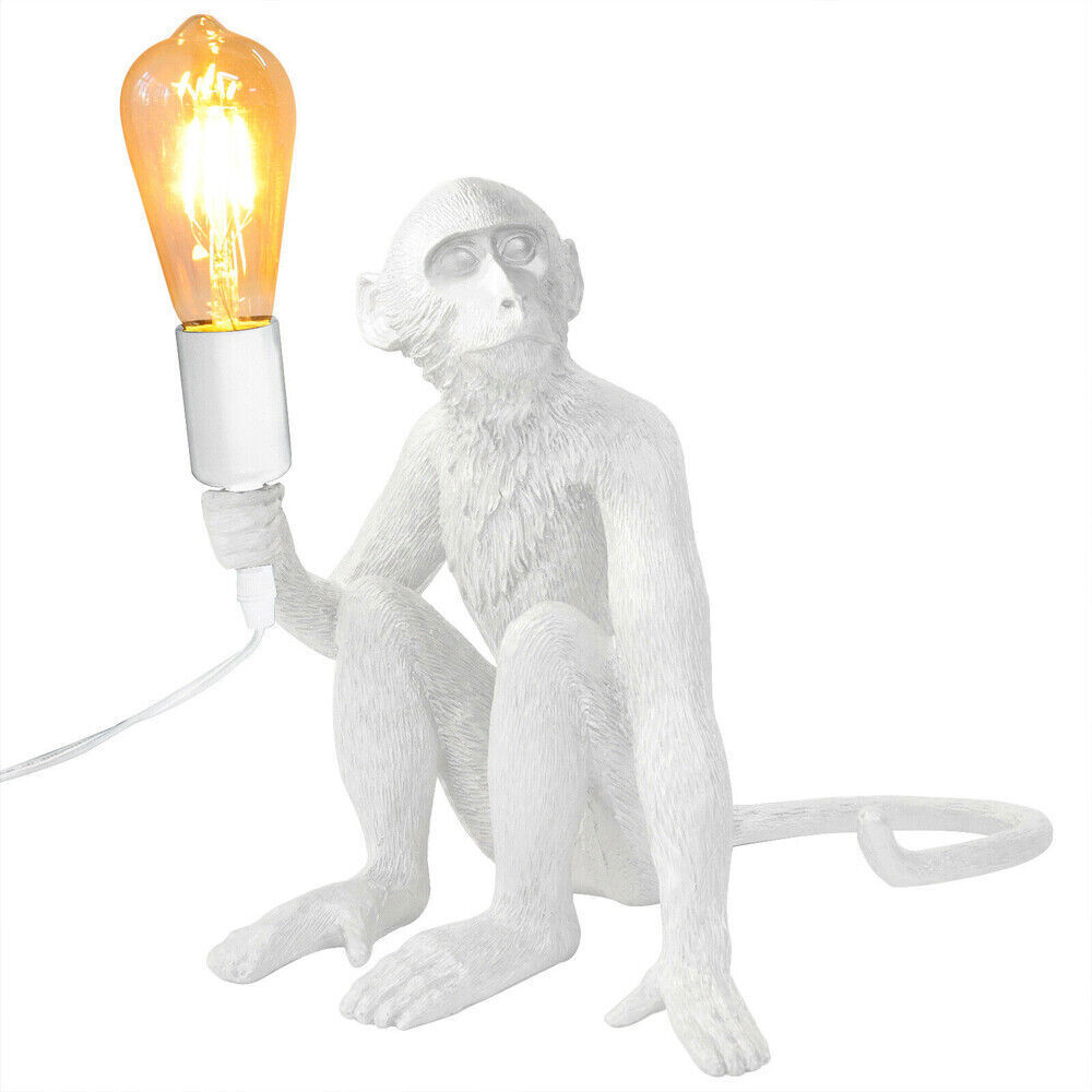 Creative Resin Sitting Monkey Table Lamp Hanging Wall Light For Bedroom