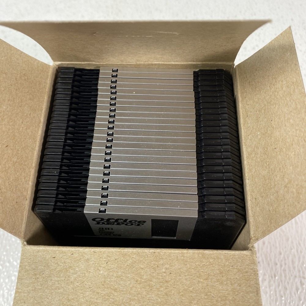 New Office Depot 3 1/2" 2HD PC Formatted Diskettes 23/Pack OPEN BOX