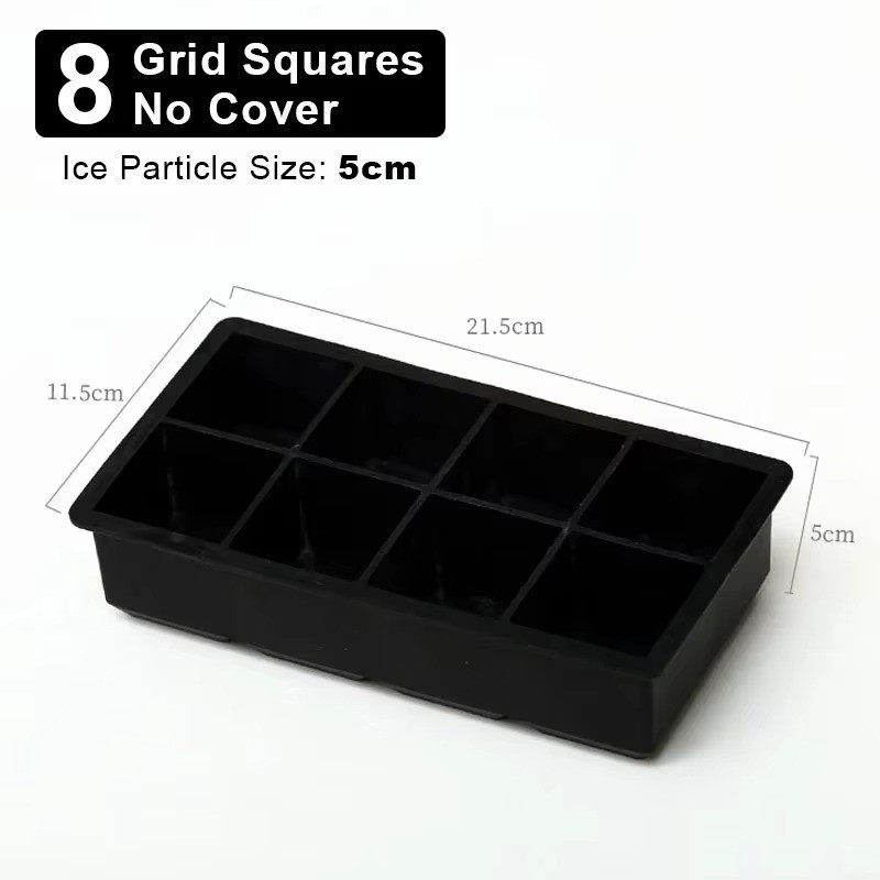 8 Grids Silicone Ice Cube Molds Ice Cream Ice Cube Making Machine Reusable