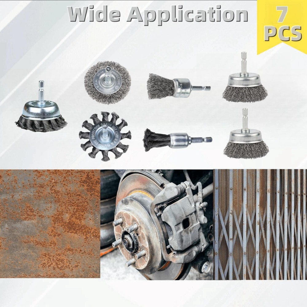 10 Pack Wire Brush Set for Drill Carbon Steel Rust