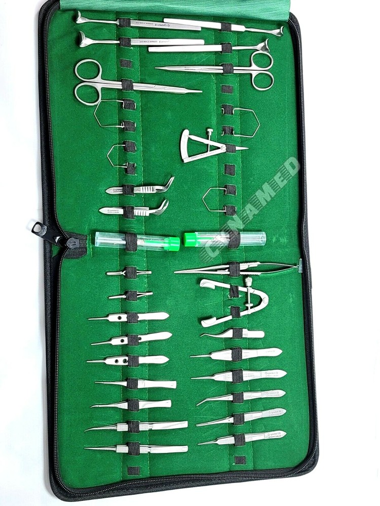 GERMAN 32 Pcs Ophthalmic Cataract Eye Micro Surgery Surgical Instruments SET Kit