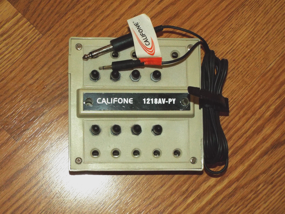 Califone 1218AV-PY Eight Position Jackbox with Volume Control, Beige