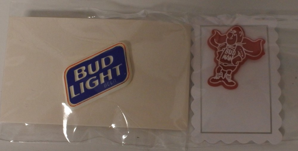 Bud Light Beer & Bud Man Plastic Pins  Lot of 2  Vintage