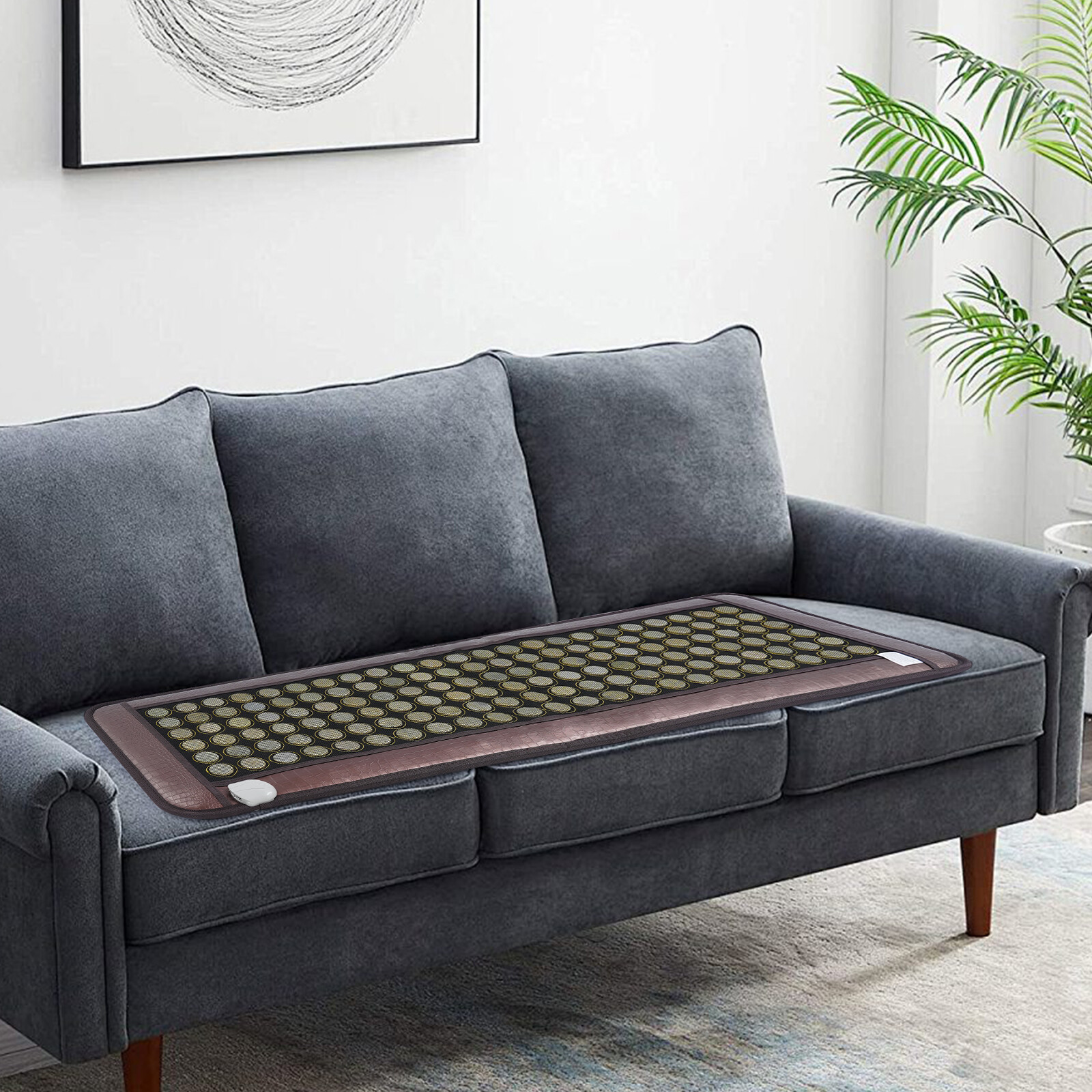 Natural Jade Tourmaline Stone Far-infrared Therapy Mat Electric Heating Pad