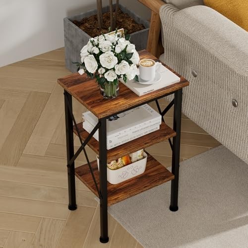 Modern Nightstands X-Design Side End Table Night Stand with 1 Pack Brown