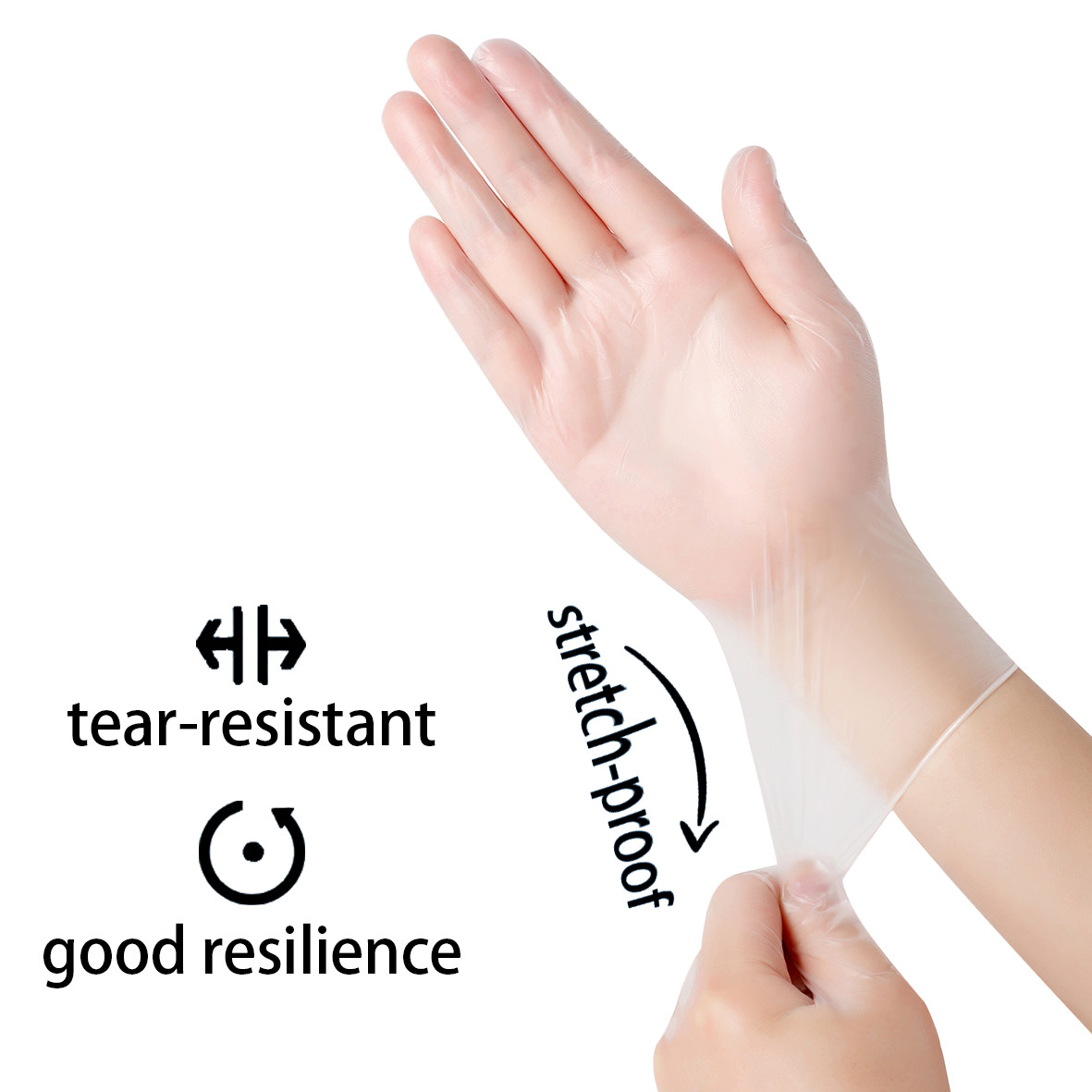 Disposable Vinyl Gloves, Food Safe, Latex-Free Powder-Free Clear Plastic Gloves