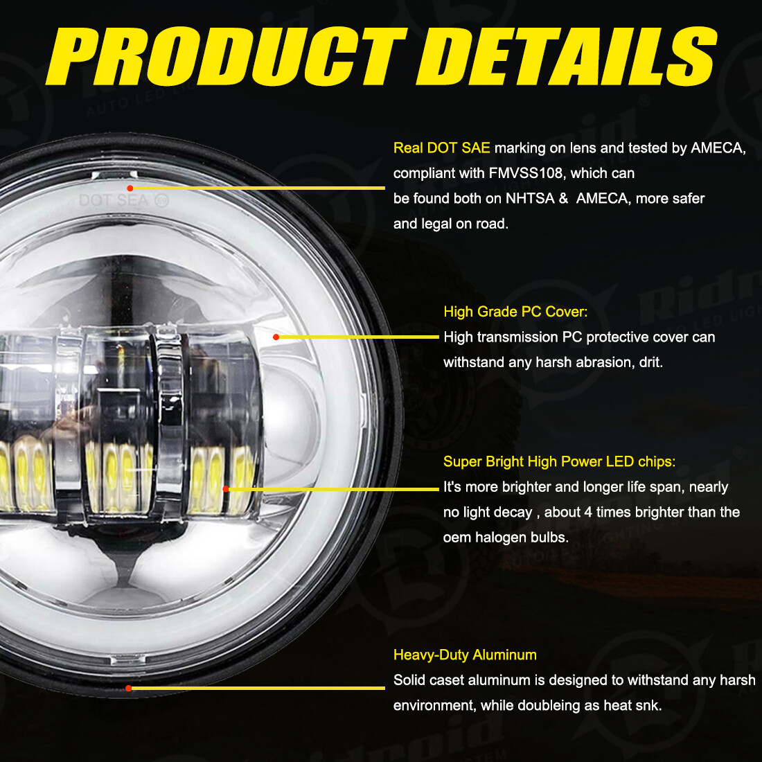 Halo 4.5" LED Fog Lights Passing Lamp For Pontiac Firebird Trans Am 1993-2002