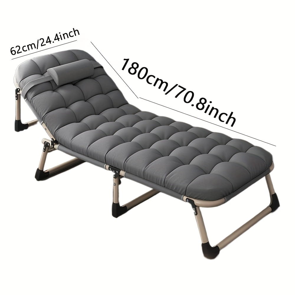 1Pc Ergonomic Folding Recliner Bed (With Mattress): Multi-Functional, Manually A