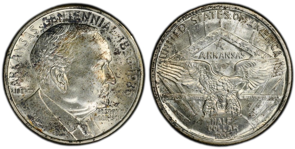 1936 Robinson Commemorative Half Dollar Silver PCGS MS66+ Plus BU UNC