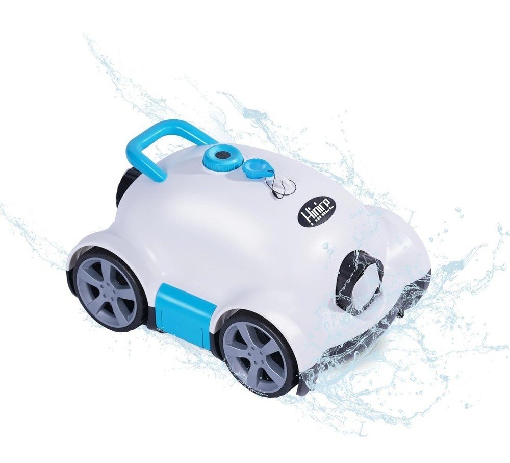 Hinice Cordless Robotic Pool Cleaner, Automatic Pool Vacuum Robot (White/Blue)