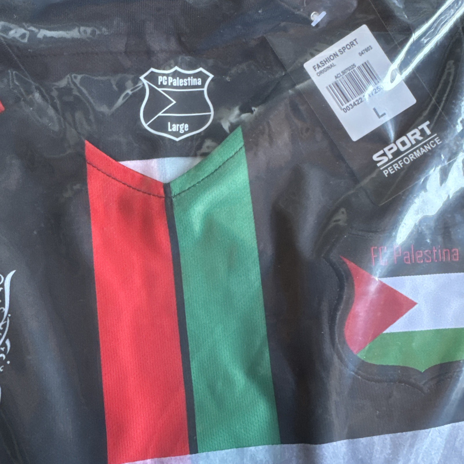 Palestine Away Jersey Black 2024 Size Large