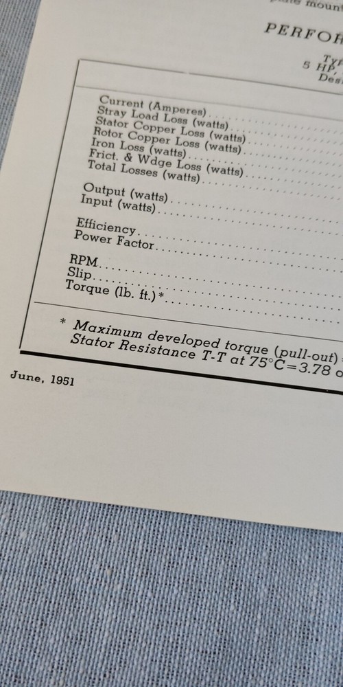1951 ~ Westinghouse ~ Squirrel Cage Induction Motors ~ Catalog Technical Data