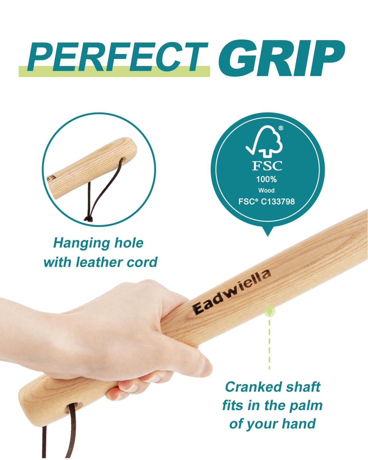 Hoe and Cultivator Garden Rake Hand Tiller Tool Wood Handle Double Sided Cult...