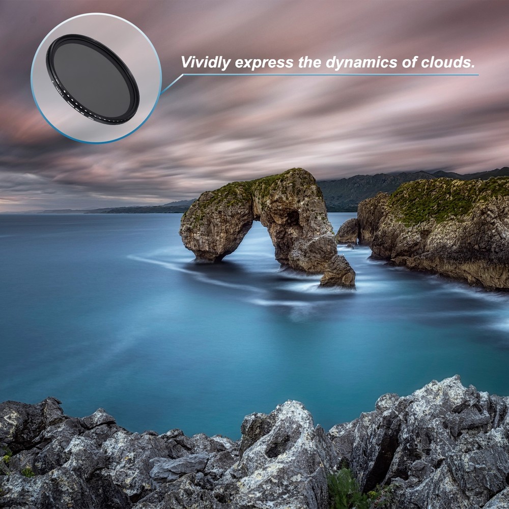 ND2-400 Lens Filter Variable Neutral Density Lens Filter 82mm 2 Pcs