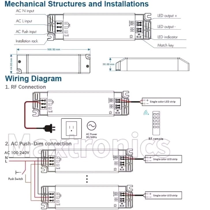 40W wireless power supply 24V DC with remote control