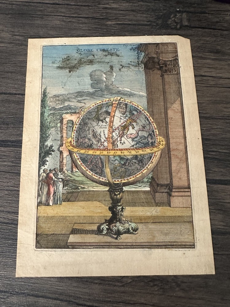 GLOBE CELESTE 1701 HAND COLORED ENGRAVING MAP