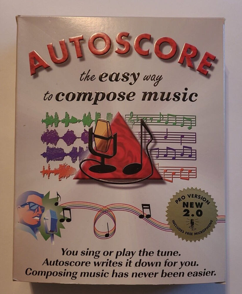Music Composer with Microphone-Autoscore Software Pro Version Windows 95 Vintage