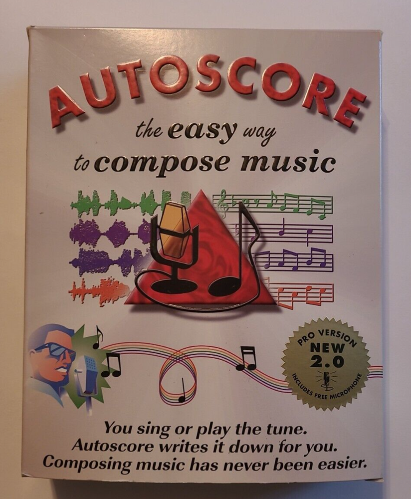 Music Composer with Microphone-Autoscore Software Pro Version Windows 95 Vintage
