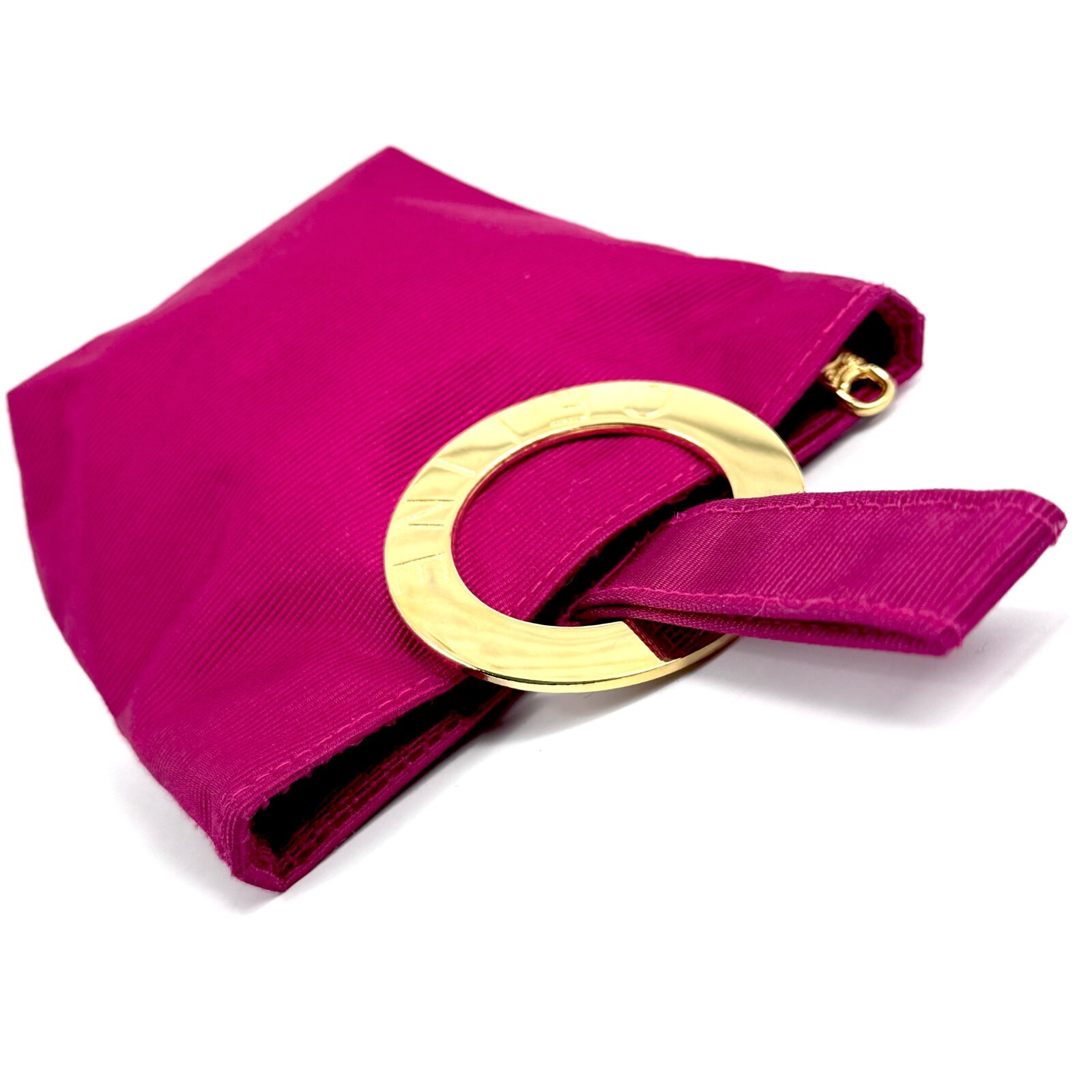 CELINE Circle Pouch Nylon Pink Authentic