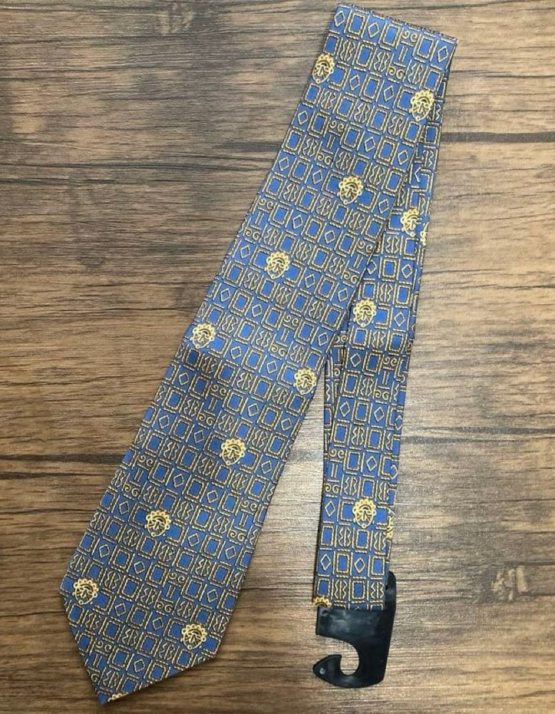 Hermes Silk Tie 150cm Blue Unused Condition