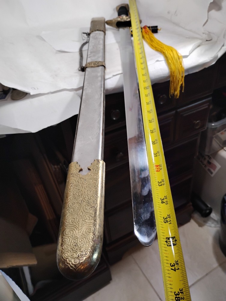 Decorative Sword 37" Long Metal Sheath Wall Decor