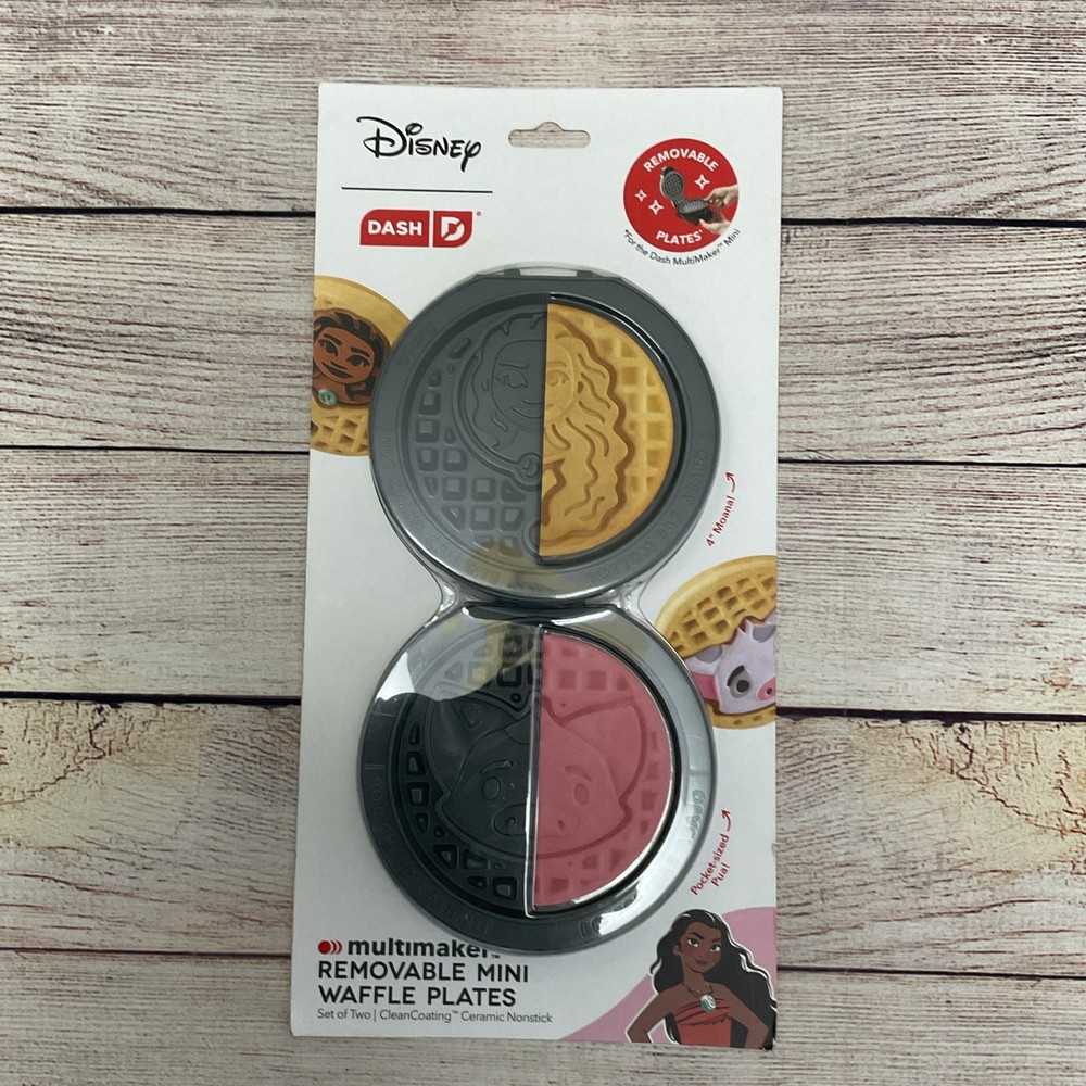Disney Dash Multimaker Moana Mini Waffle Plates Removable Nonstick NEW
