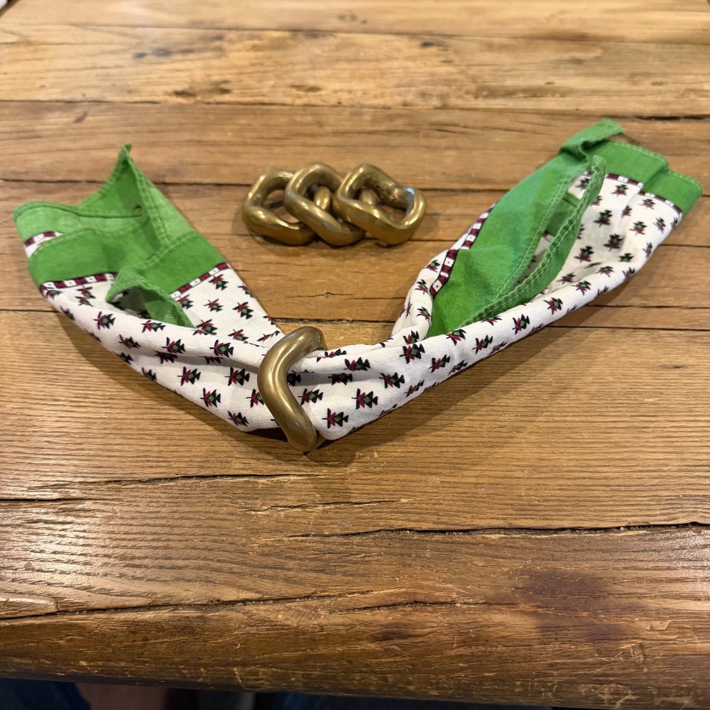 Four Vintage Solid Chain Bronze Napkin Rings