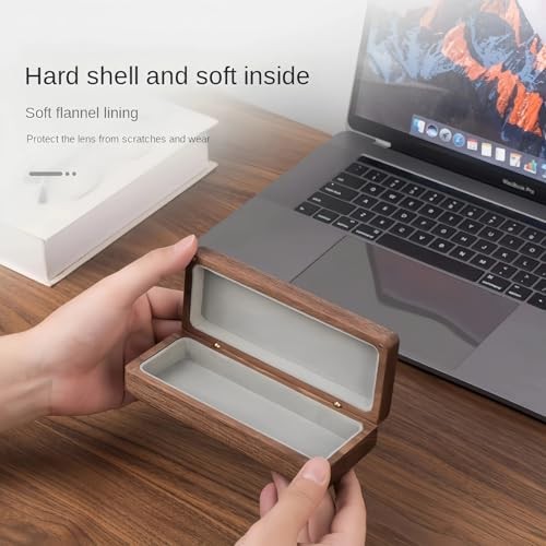 Handcrafted Solid Wood glasses case hard shell - Magnetic Closure, Black Walnut