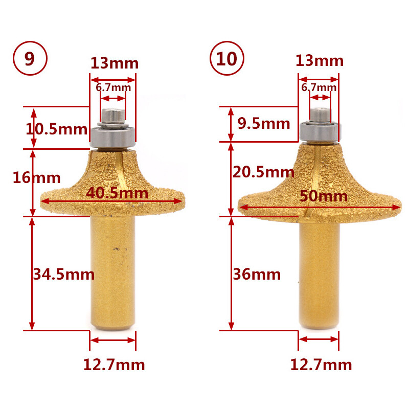 Brazed Diamond Stone Marble Grinding Edge Router Bit 23 Models - Choose Type