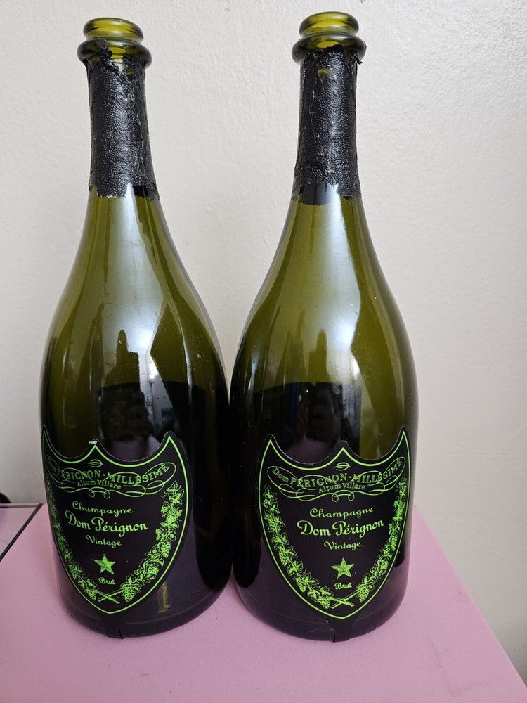 2 Dom Perignon Empty Bottle , 750 ML Dom Perignon Vintage Brut