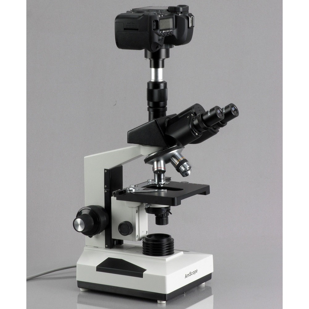 AmScope Canon SLR/DSLR Camera Microscope Adapter 2X Magnification w 2 Adapters