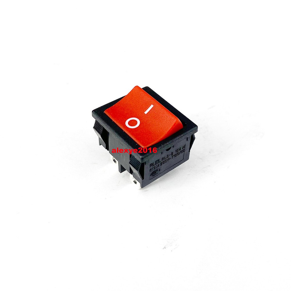 RLEIL RL3-2 1E4 u Switch 4 Pins Red Button ON-OFF 2 Positions Maintained
