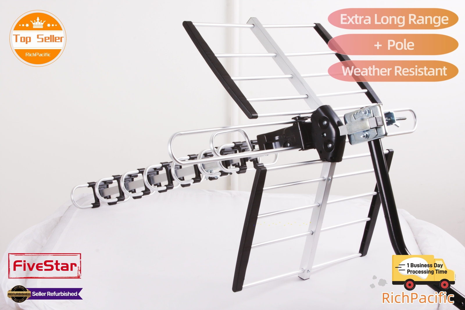 Newly upgraded VHF UHF 4K HDTV Antenna Outdoor 300 Miles Mounting Kit Included